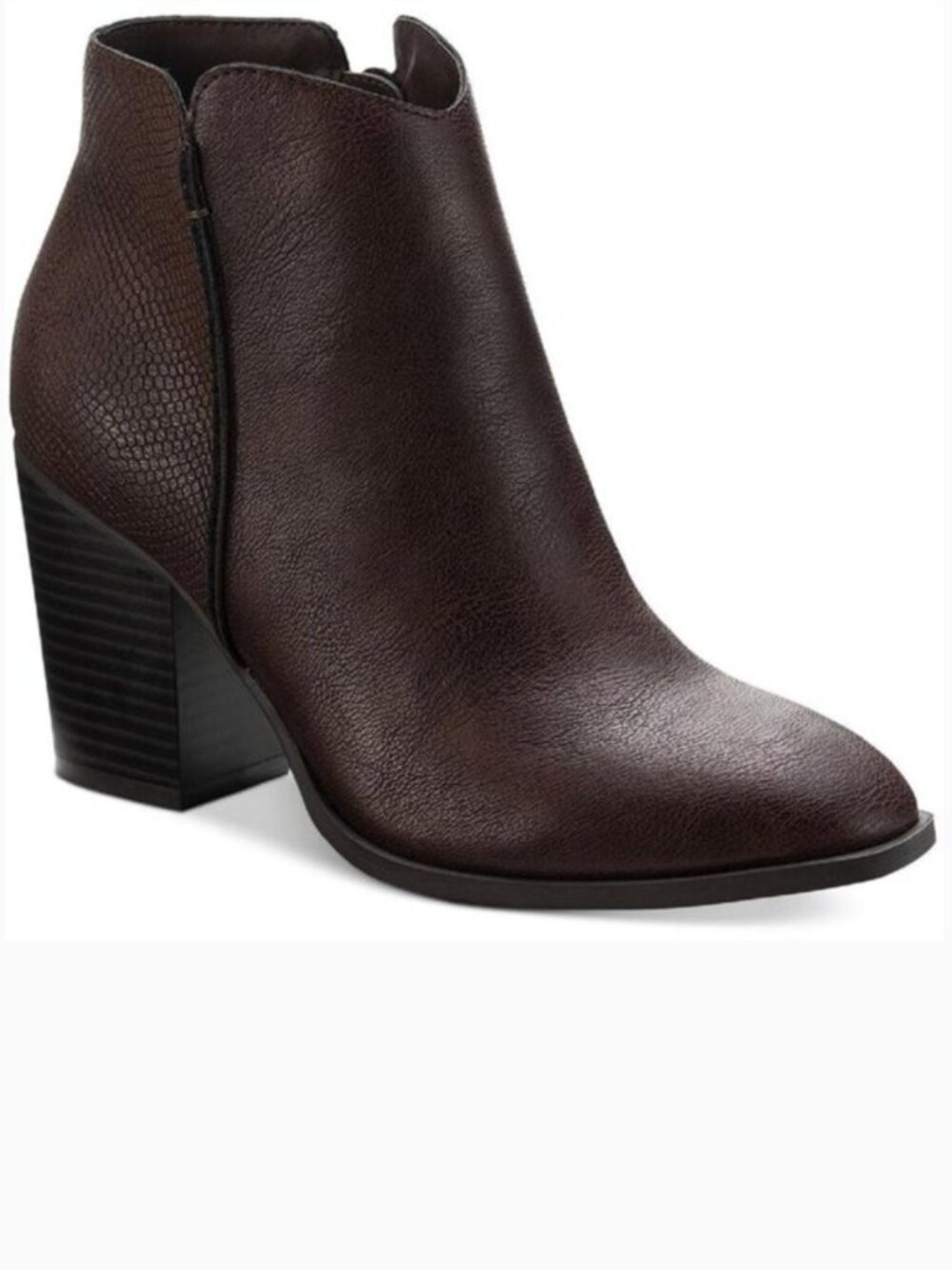 SUN + STONE Brown Ankle Boots Size 11 Faux Leather Macy's NEW $80
